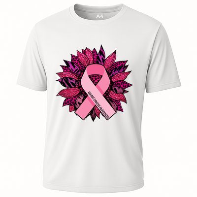 Breast Cancer Awareness Flower Ribbon Cooling Performance Crew T-Shirt