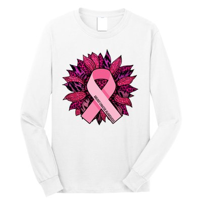 Breast Cancer Awareness Flower Ribbon Long Sleeve Shirt