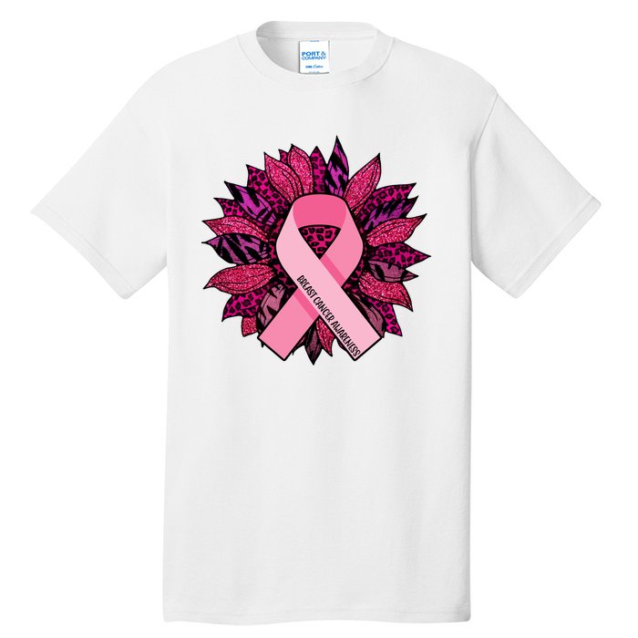 Breast Cancer Awareness Flower Ribbon Tall T-Shirt