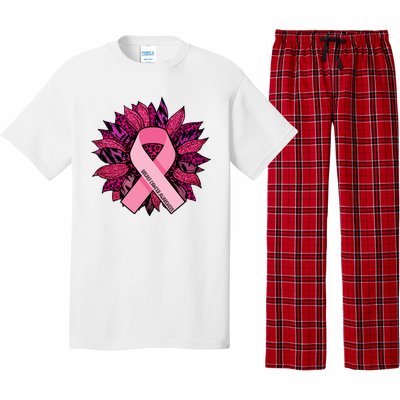 Breast Cancer Awareness Flower Ribbon Pajama Set