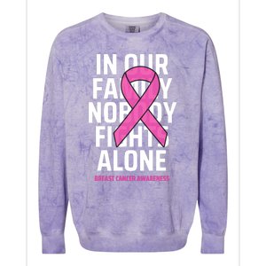 Breast Cancer Awareness Nobody Fights Alone Breast Cancer Colorblast Crewneck Sweatshirt