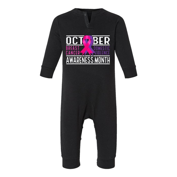 Breast Cancer And Domestic Violence Awareness Month Infant Fleece One Piece