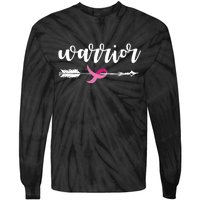 Breast Cancer Awareness Warrior Pink Ribbon Tie-Dye Long Sleeve Shirt