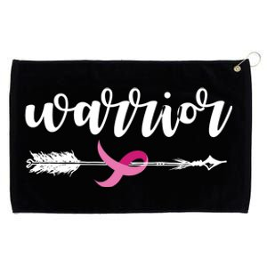 Breast Cancer Awareness Warrior Pink Ribbon Grommeted Golf Towel