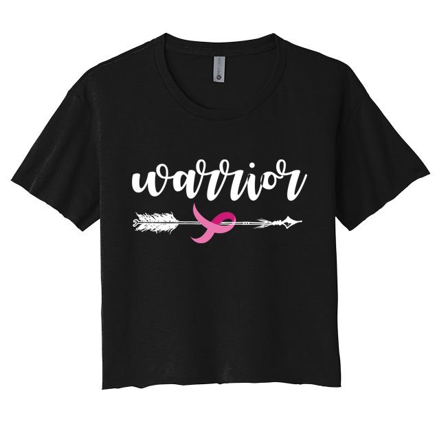 Breast Cancer Awareness Warrior Pink Ribbon Crop Top
