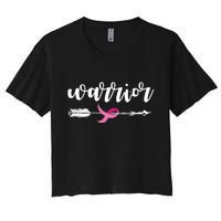 Breast Cancer Awareness Warrior Pink Ribbon Women's Crop Top Tee