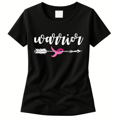 Breast Cancer Awareness Warrior Pink Ribbon Womens T-Shirt
