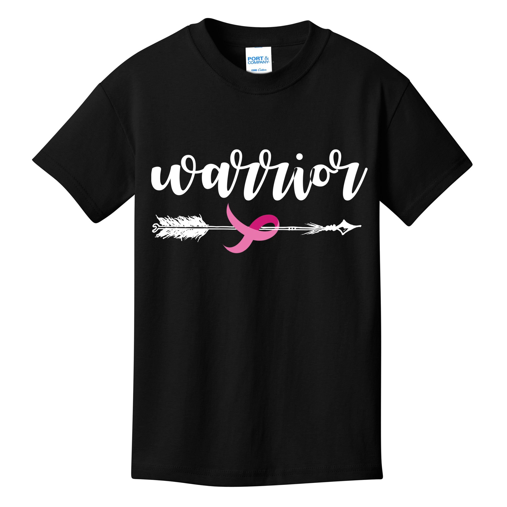Breast Cancer Awareness Warrior Pink Ribbon Kids T-Shirt