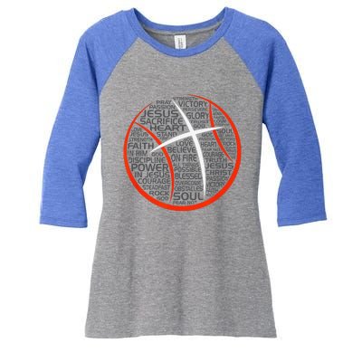 Basketball Christian Athlete Jesus Gift Women's Tri-Blend 3/4-Sleeve Raglan Shirt