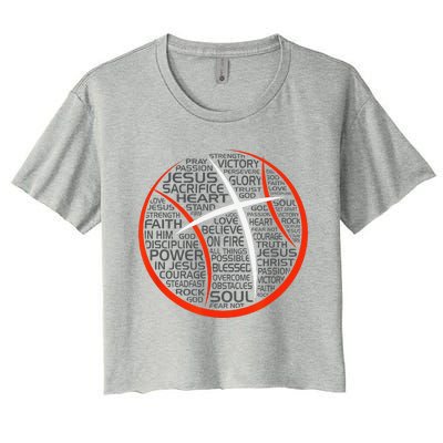 Basketball Christian Athlete Jesus Gift Women's Crop Top Tee