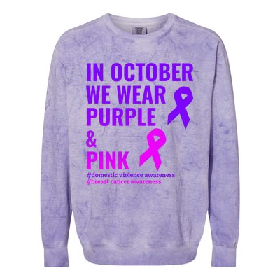 Breast Cancer And Domestic Violence Awareness Colorblast Crewneck Sweatshirt