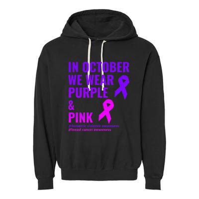 Breast Cancer And Domestic Violence Awareness Garment-Dyed Fleece Hoodie