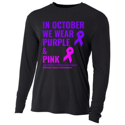 Breast Cancer And Domestic Violence Awareness Cooling Performance Long Sleeve Crew