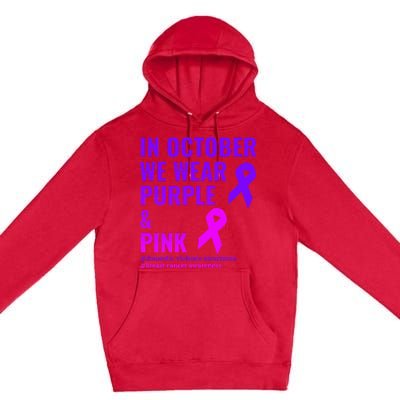 Breast Cancer And Domestic Violence Awareness Premium Pullover Hoodie