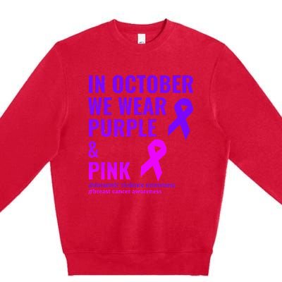 Breast Cancer And Domestic Violence Awareness Premium Crewneck Sweatshirt