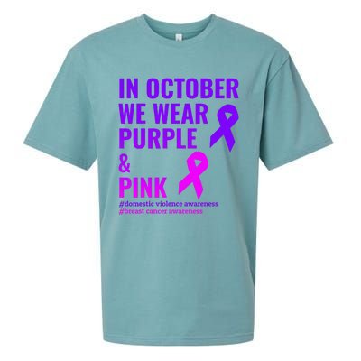 Breast Cancer And Domestic Violence Awareness Sueded Cloud Jersey T-Shirt