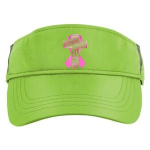 Breast Cancer Awareness Word Text Art Ribbon Cross Adult Drive Performance Visor