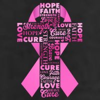 Breast Cancer Awareness Word Text Art Ribbon Cross 11oz C Handle Ceramic Mug