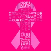 Breast Cancer Awareness Word Text Art Ribbon Cross Kids T-Shirt