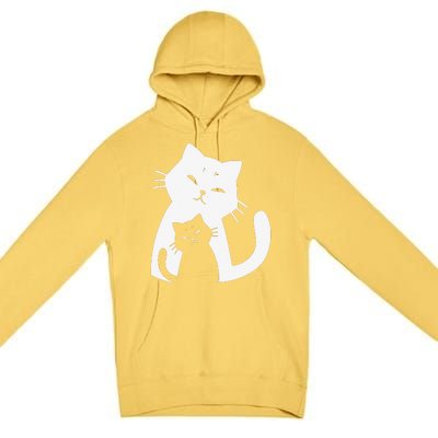 Black Cat And White Cat Premium Pullover Hoodie