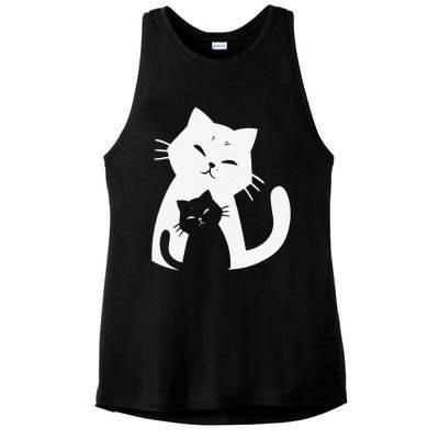 Black Cat And White Cat Ladies PosiCharge Tri-Blend Wicking Tank