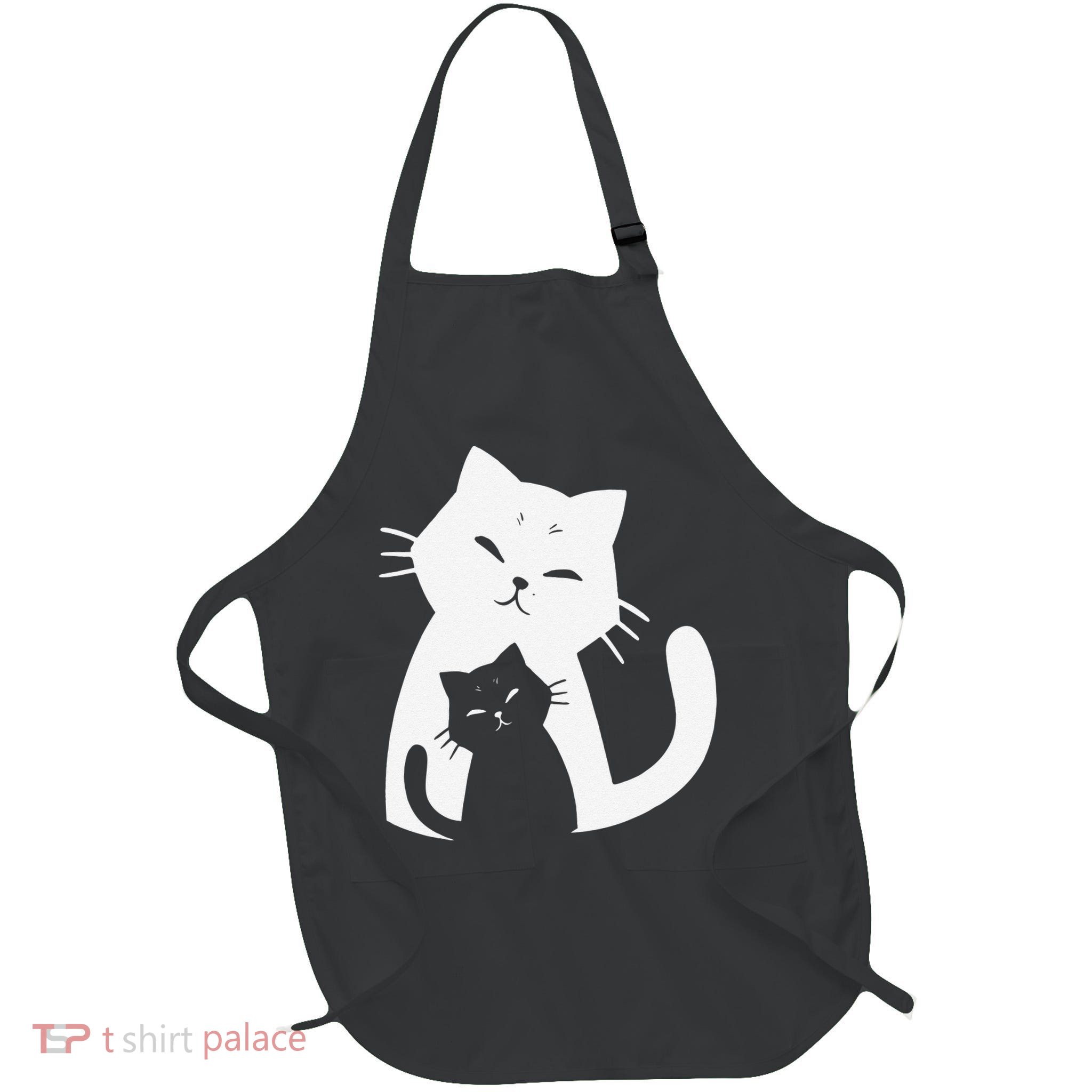 Black Cat And White Cat Apron