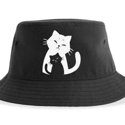 Black Cat And White Cat Sustainable Bucket Hat