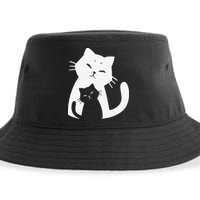 Black Cat And White Cat Sustainable Bucket Hat