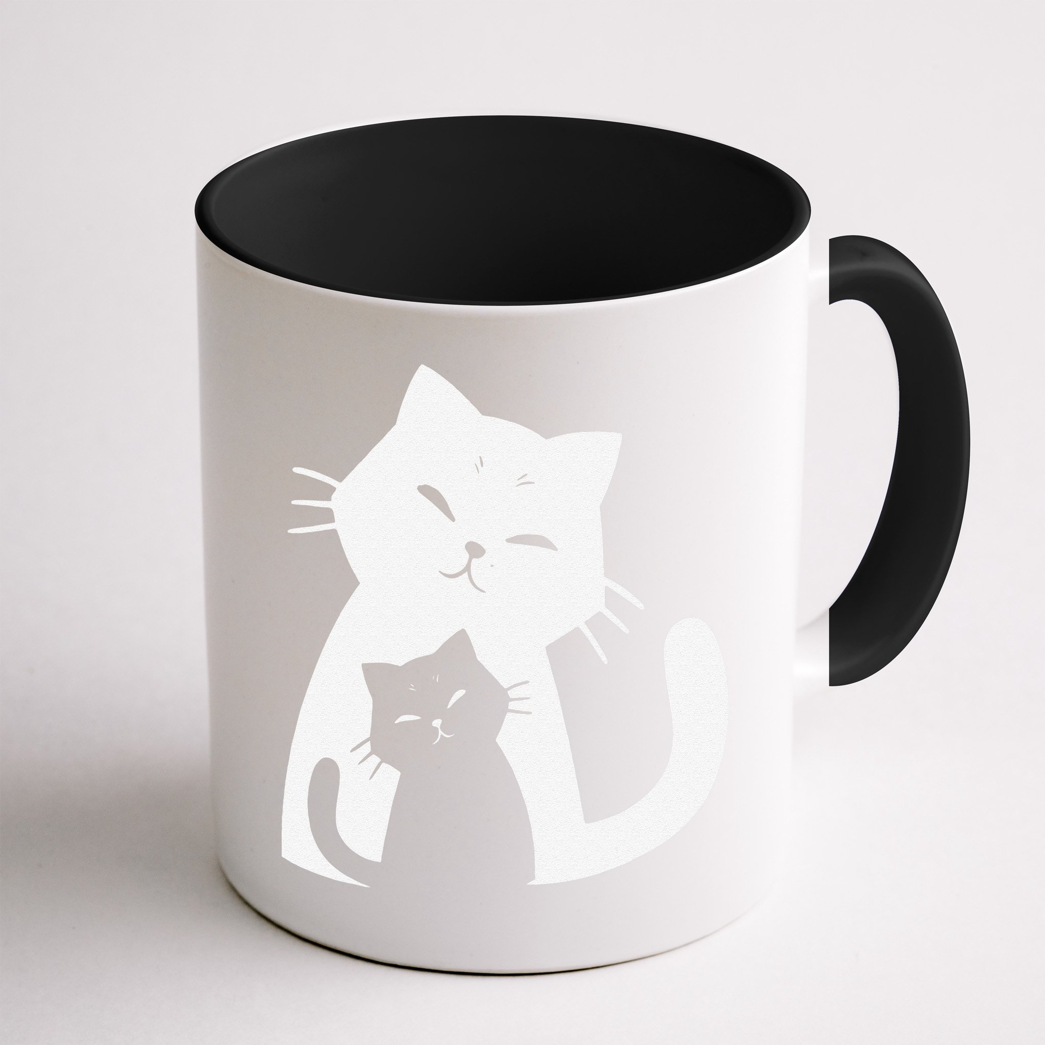 Black Cat And White Cat Mug