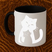 Black Cat And White Cat Mug