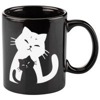Black Cat And White Cat 11oz C Handle Ceramic Mug