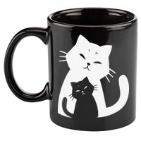 Black Cat And White Cat 11oz C Handle Ceramic Mug