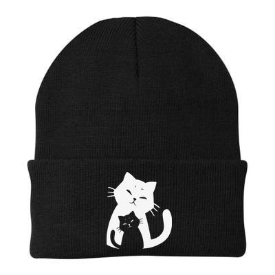 Black Cat And White Cat Beanie