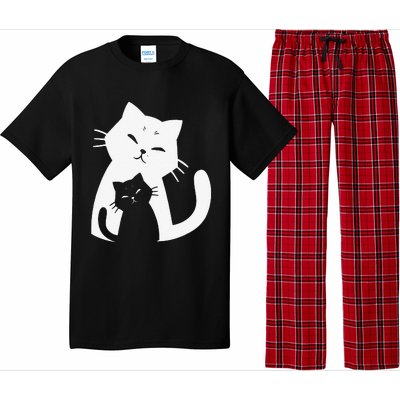 Black Cat And White Cat Pajama Set