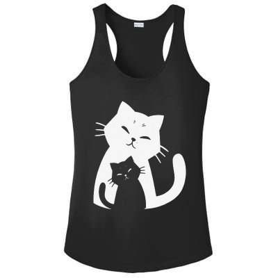 Black Cat And White Cat Ladies PosiCharge Competitor Racerback Tank