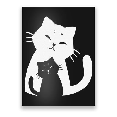 Black Cat And White Cat Poster