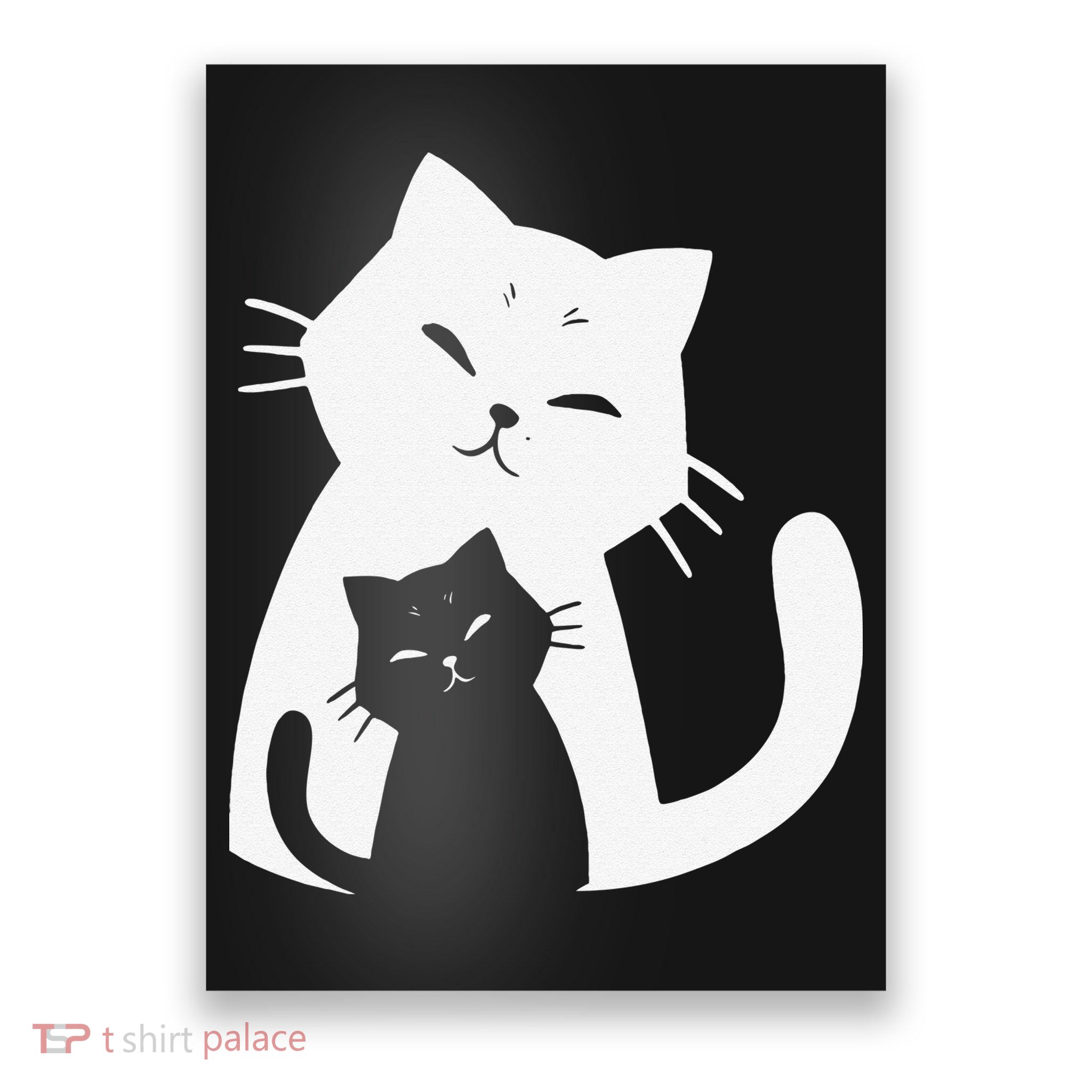 Black Cat And White Cat Poster