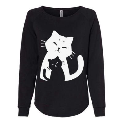 Black Cat And White Cat Womens California Wash Sweatshirt