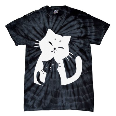 Black Cat And White Cat Tie-Dye T-Shirt