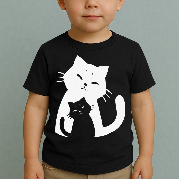 Black Cat And White Cat Toddler T-Shirt