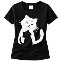 Black Cat And White Cat Womens T-Shirt