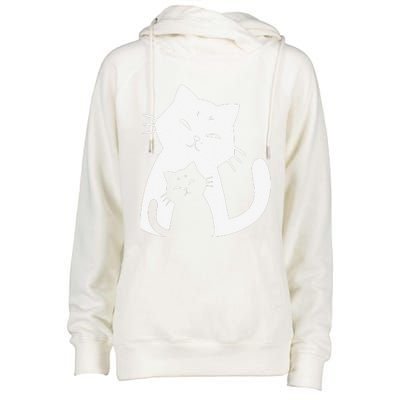 Black Cat And White Cat Womens Funnel Neck Pullover Hood