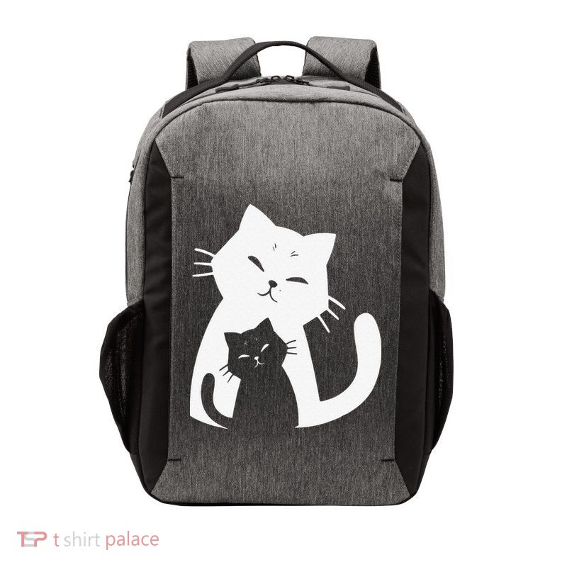 Black Cat And White Cat Vector Backpack