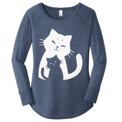 Black Cat And White Cat Women's Perfect Tri Tunic Long Sleeve Shirt