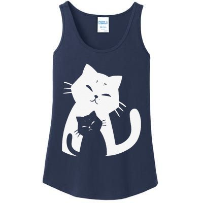 Black Cat And White Cat Ladies Essential Tank