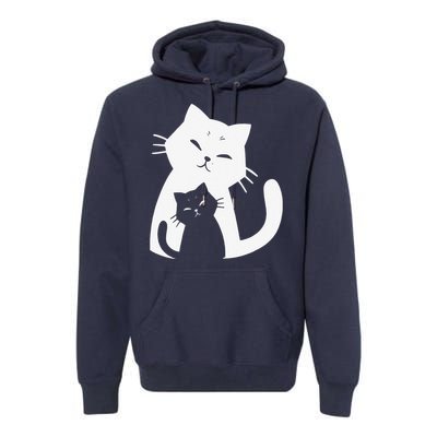 Black Cat And White Cat Premium Hoodie