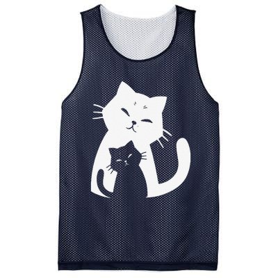 Black Cat And White Cat Mesh Reversible Basketball Jersey Tank