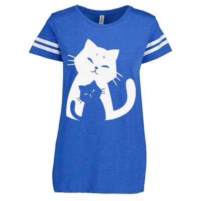 Black Cat And White Cat Enza Ladies Jersey Football T-Shirt