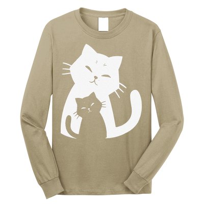 Black Cat And White Cat Long Sleeve Shirt