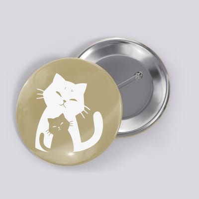 Black Cat And White Cat Button
